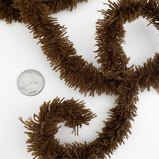 Wired Yarn Trim in Brown ~ Soft and Fluffy ~ 1 yd.
